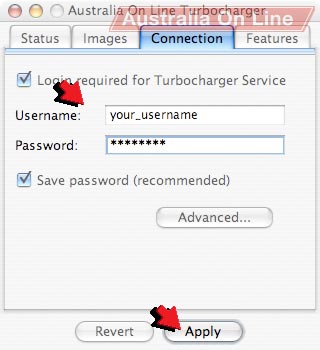 Dial-up Turbocharger™ connection settings. 
