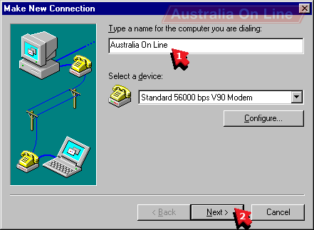 Make New Connection window. 